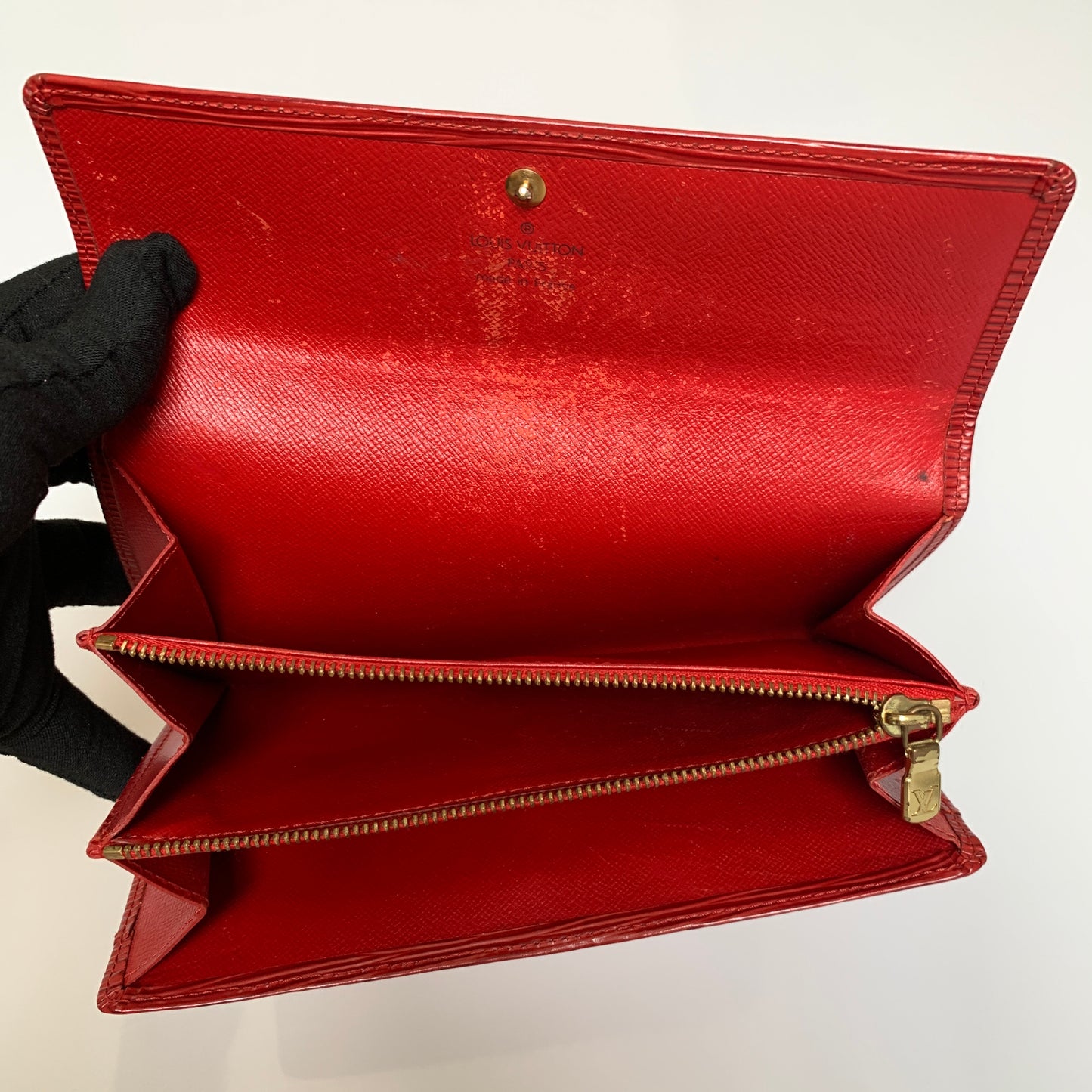 Louis Vuitton red Epi leather long wallet SR0080 Authentic with COA