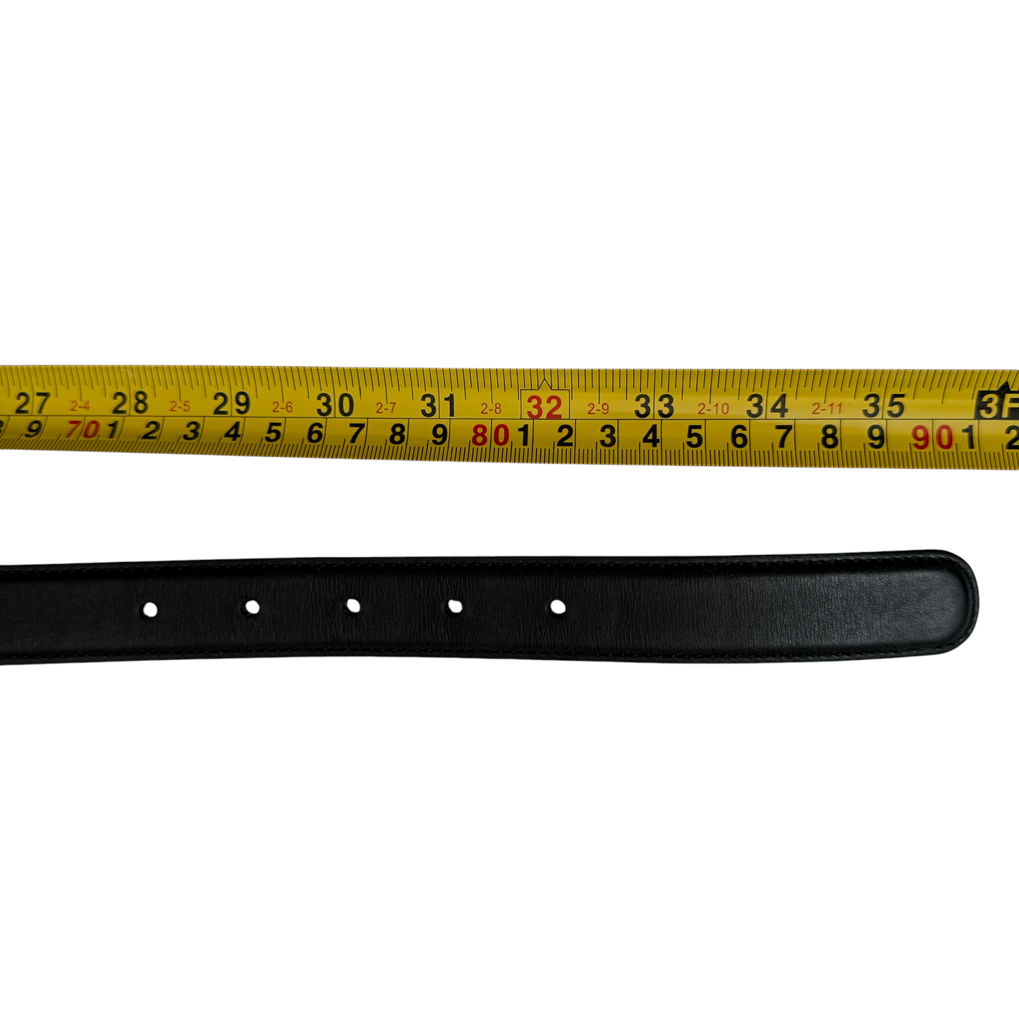 Gucci black leather Belt size 80 cm 32 in authentic with COA