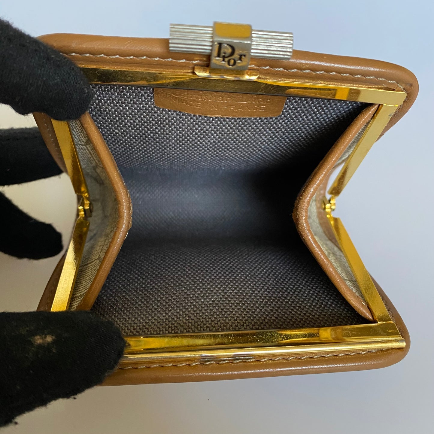 Dior vintage honeycomb coin pouch Authentic with COA