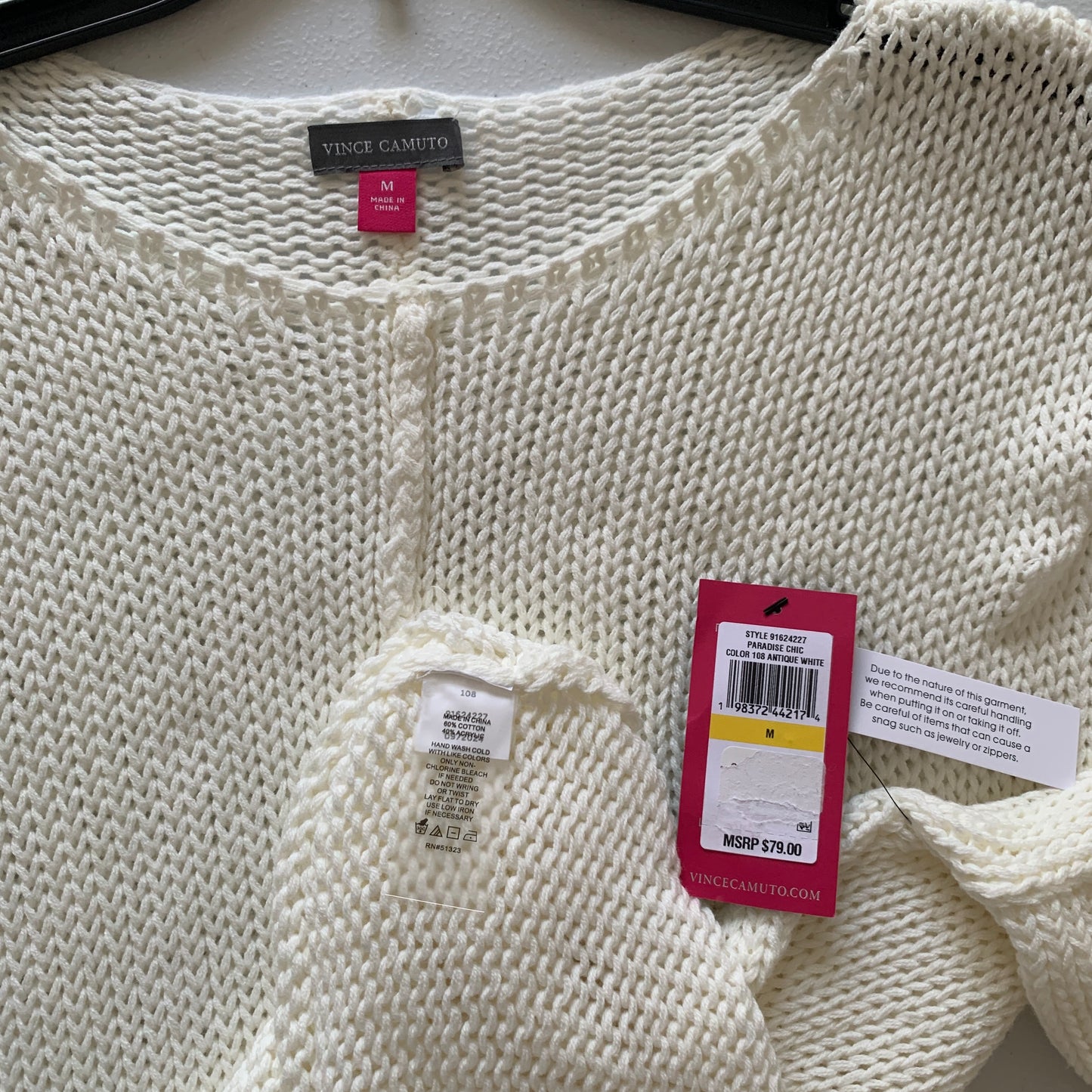 Vince Camuto Womens NWT white sweater size medium