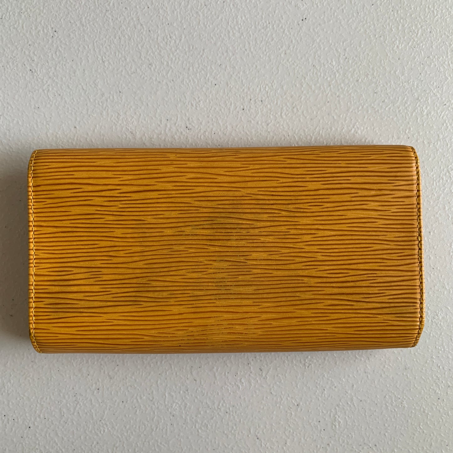 Louis Vuitton yellow epi leather long wallet authentic with COA CA0959