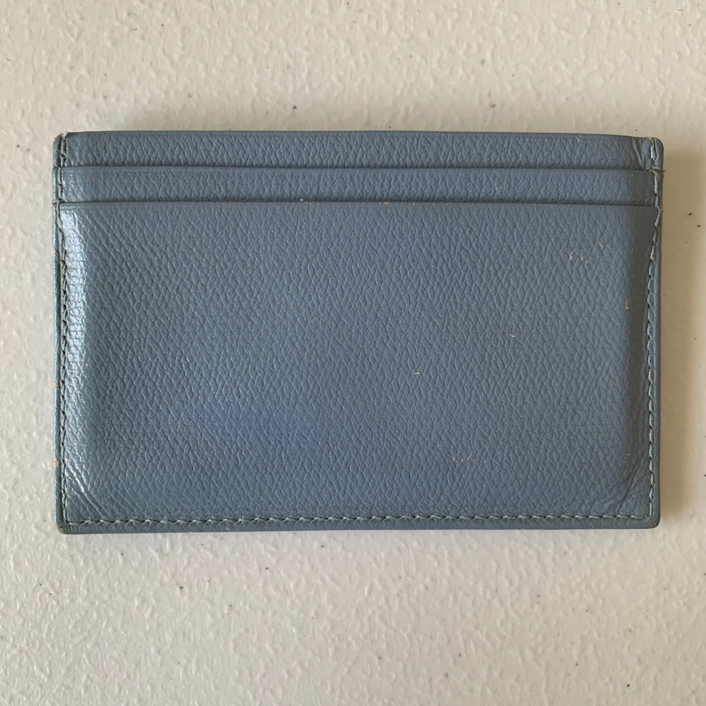 Chanel blue coco button leather card holder authentic with COA