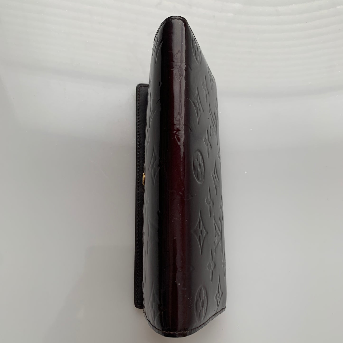 Louis Vuitton vernis patent Leather amarante long wallet tn0191 authentic with