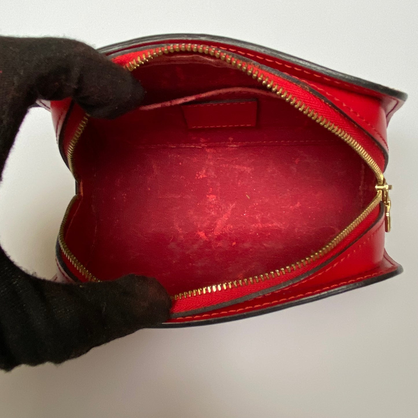 Louis Vuitton red Epi leather cosmetic pouch SP0937 Authentic with COA 6.7x4