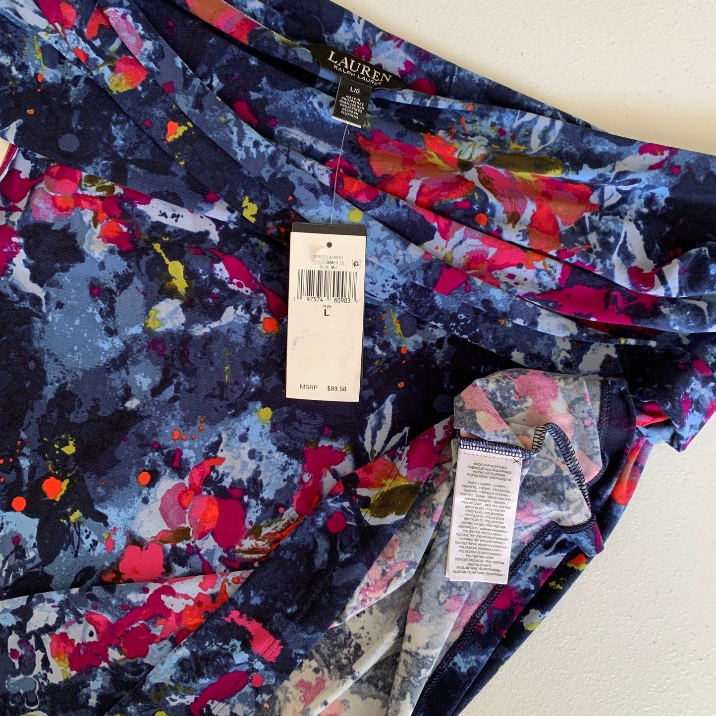 Lauren Ralph Lauren Women’s NWT blue one shoulder blouse top size large