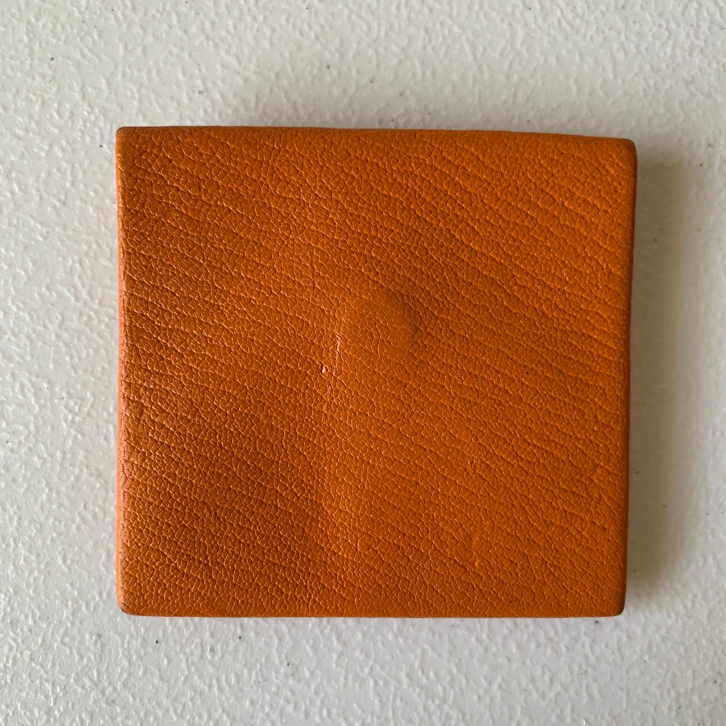 Hermes orange leather coin pouch wallet authentic with COA box
