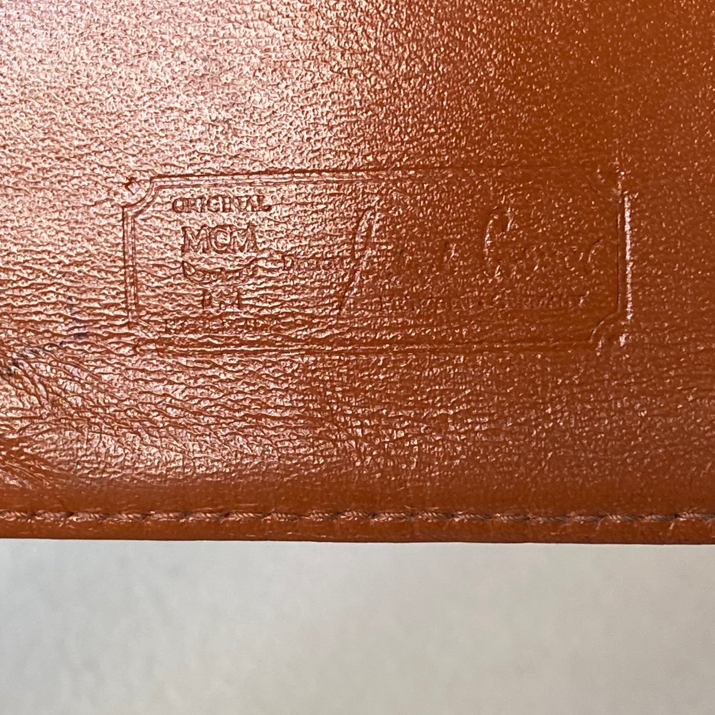 MCM cognac long wallet Authentic with COA 7.7x4.2