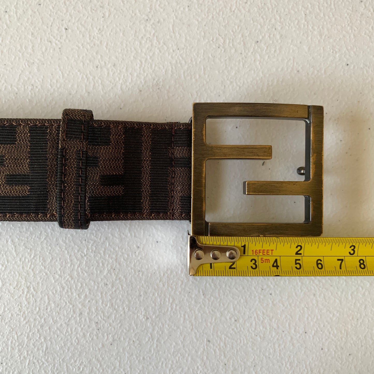 Fendi zucca monogram unisex belt Authentic with COA size 36 inch 90 cm