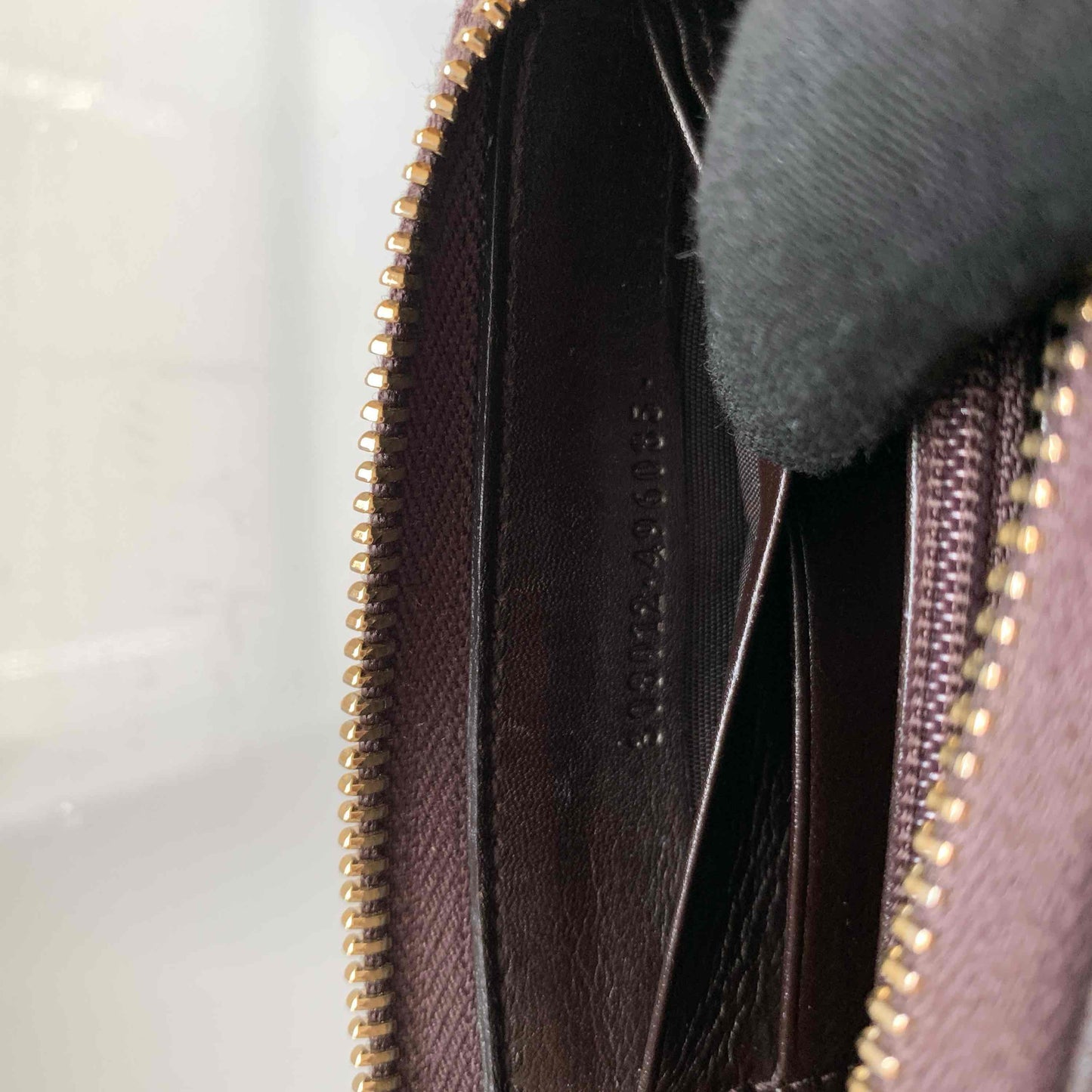 Gucci monogram guccissima brown leather long zip around wallet authentic with COA