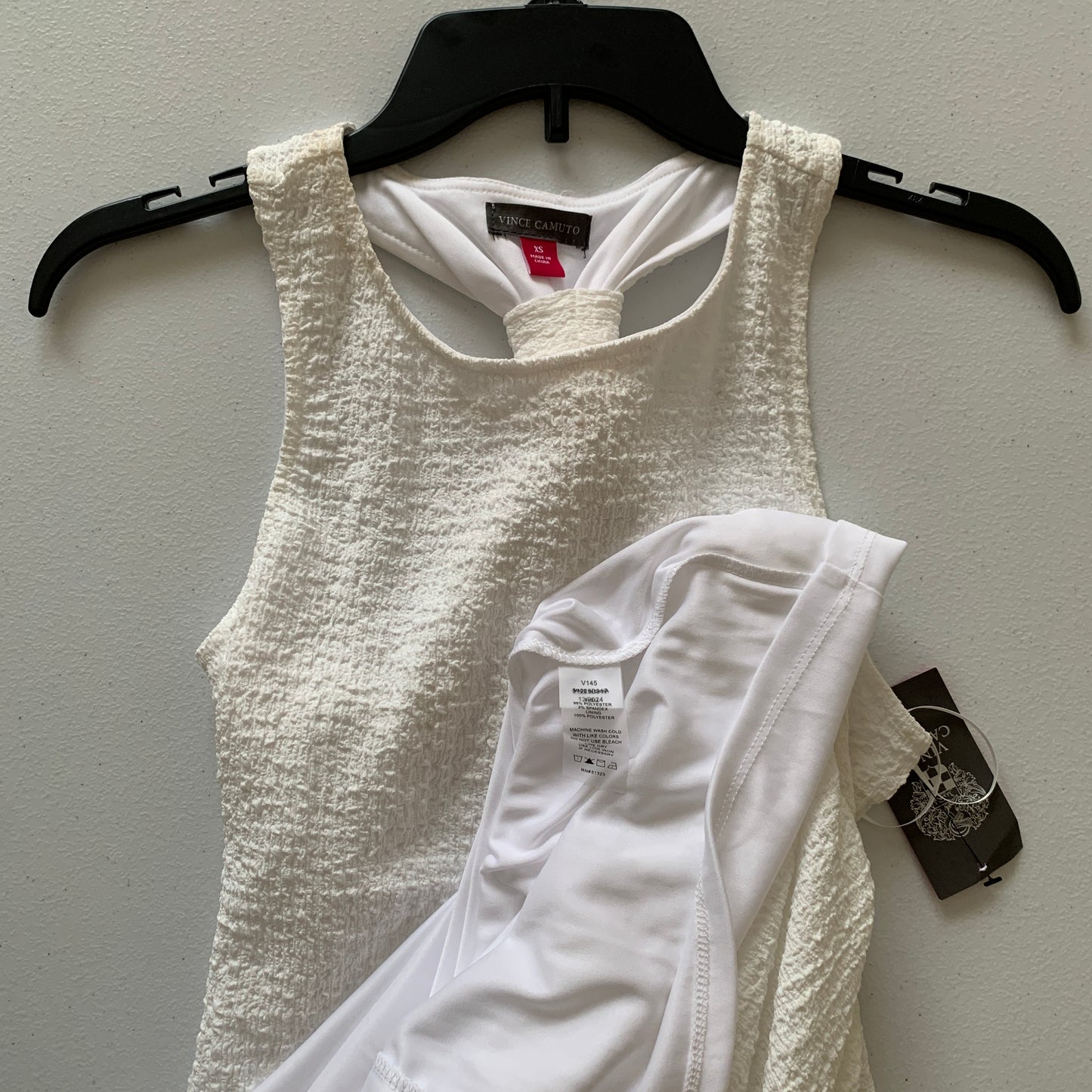 Vince Camuto Womens NWT off white maxi raceback dress