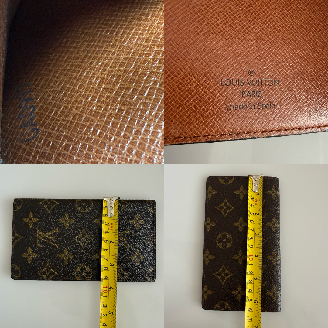 Louis Vuitton monogram long card holder unisex authentic with COA