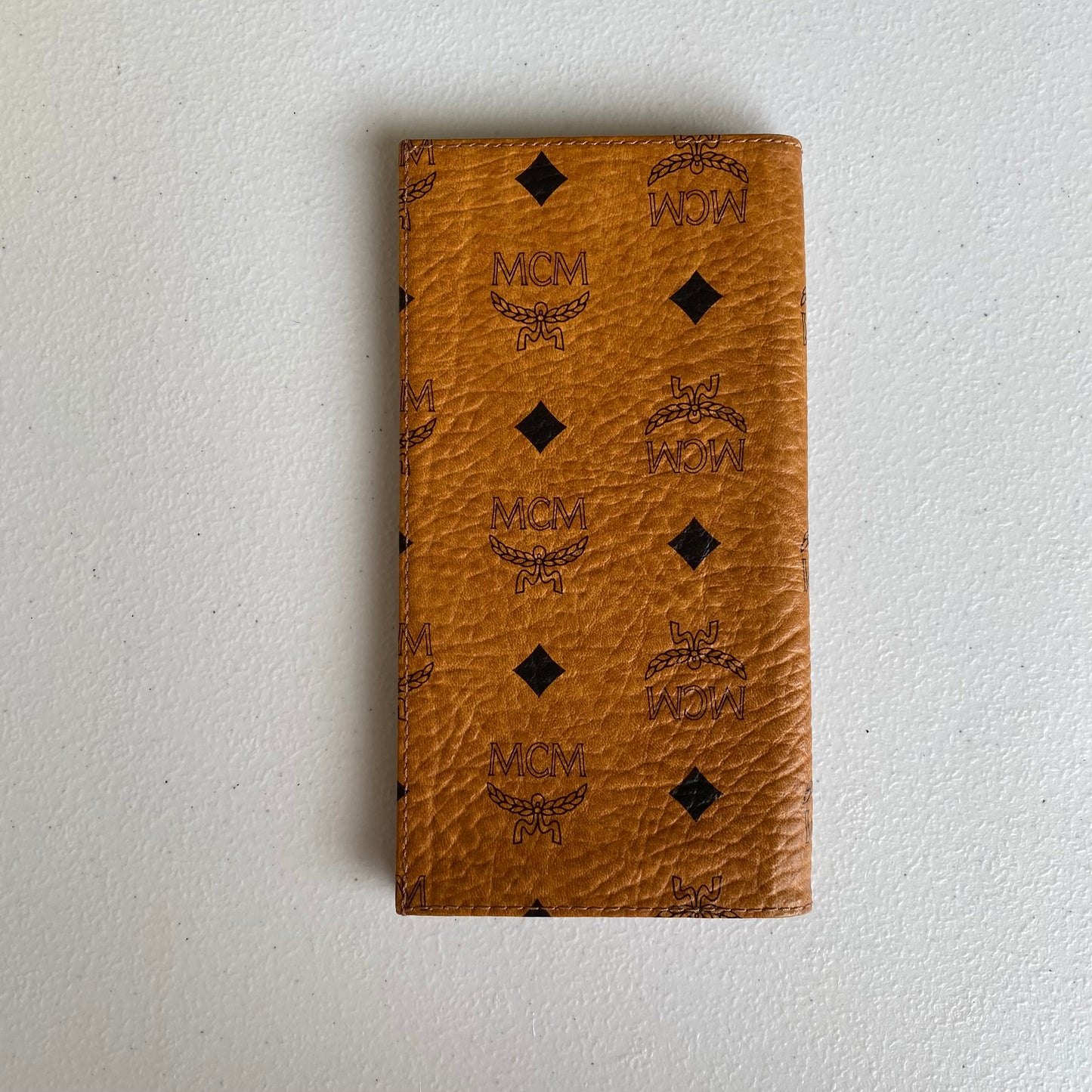 MCM cognac unisex long wallet authentic with coa 7.3x3.8