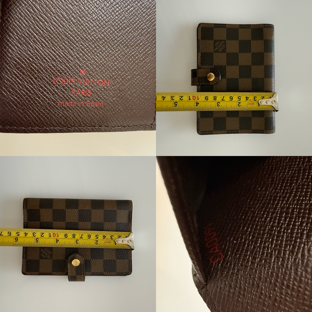 Louis Vuitton damier brown agenda planner unisex PM authentic with COA CA0091