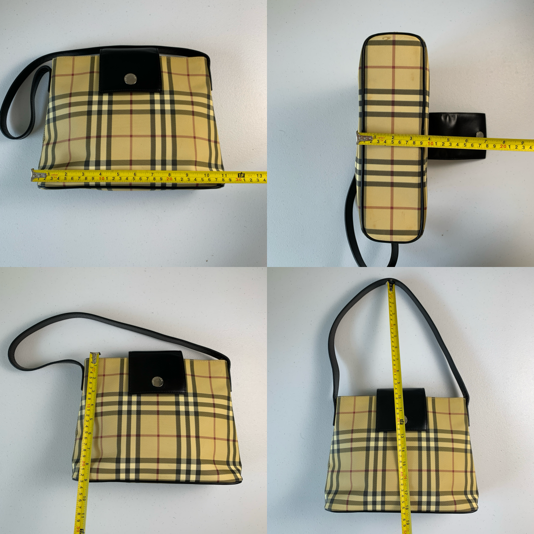 Burberry classic check shoulder bag Purse Authentic with COA