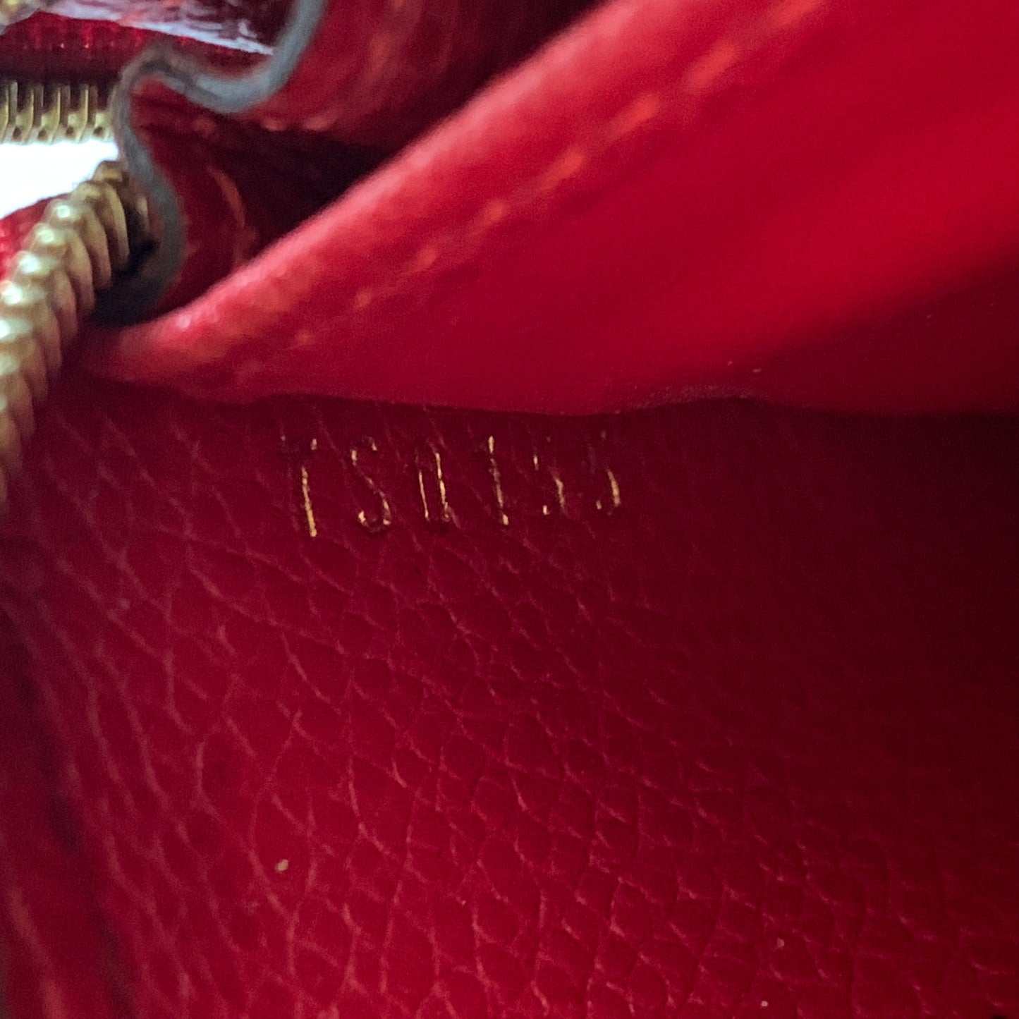 Louis Vuitton red zipper pouch TS1055 authentic with COA