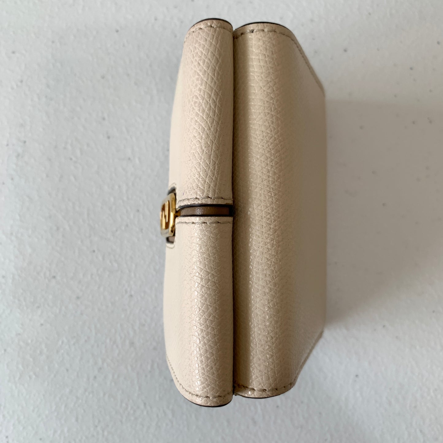 Fendi white Leather compact Wallet authentic with COA