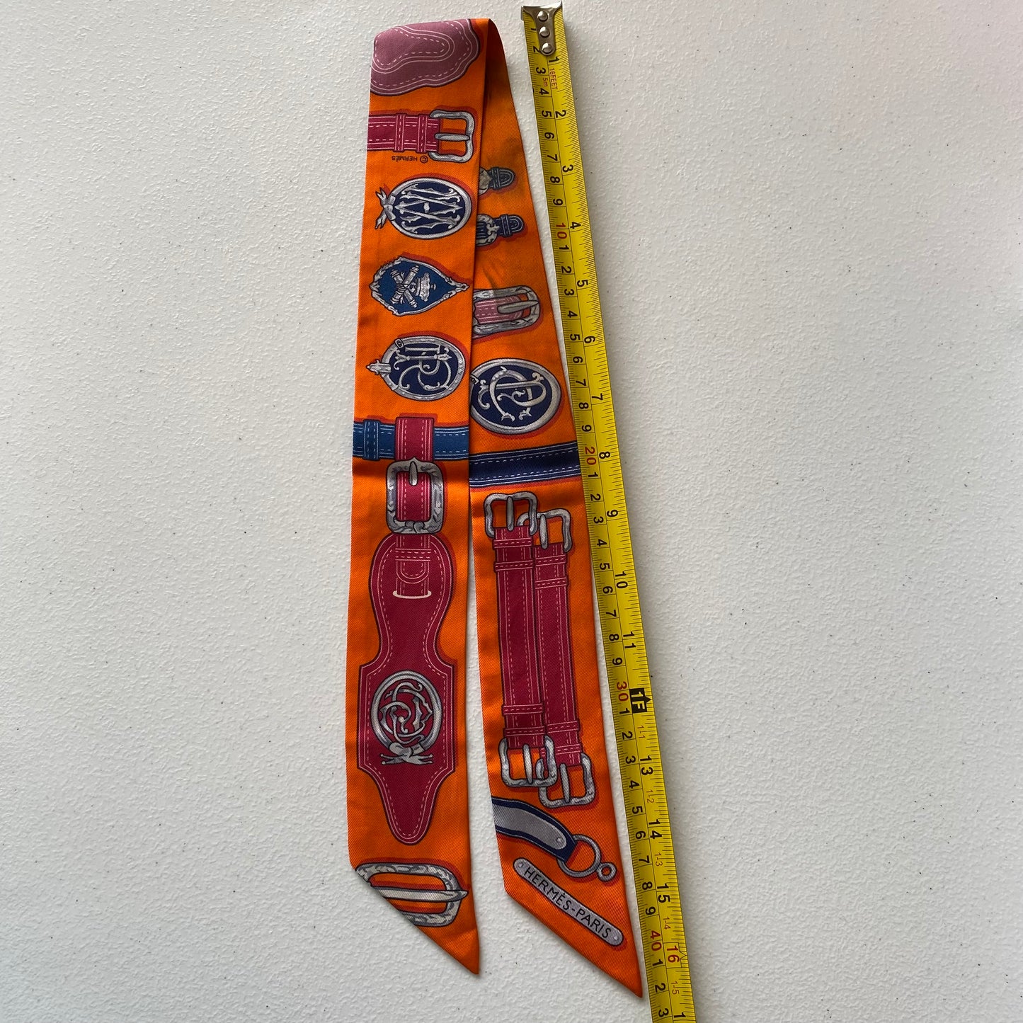 Hermes silk twilly scarf authentic with coa 33 inch