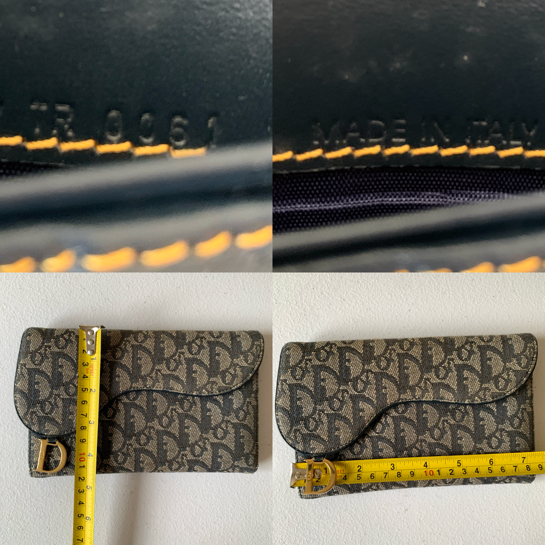 Dior blue trotter saddle Wallet authentic with COA dust bag