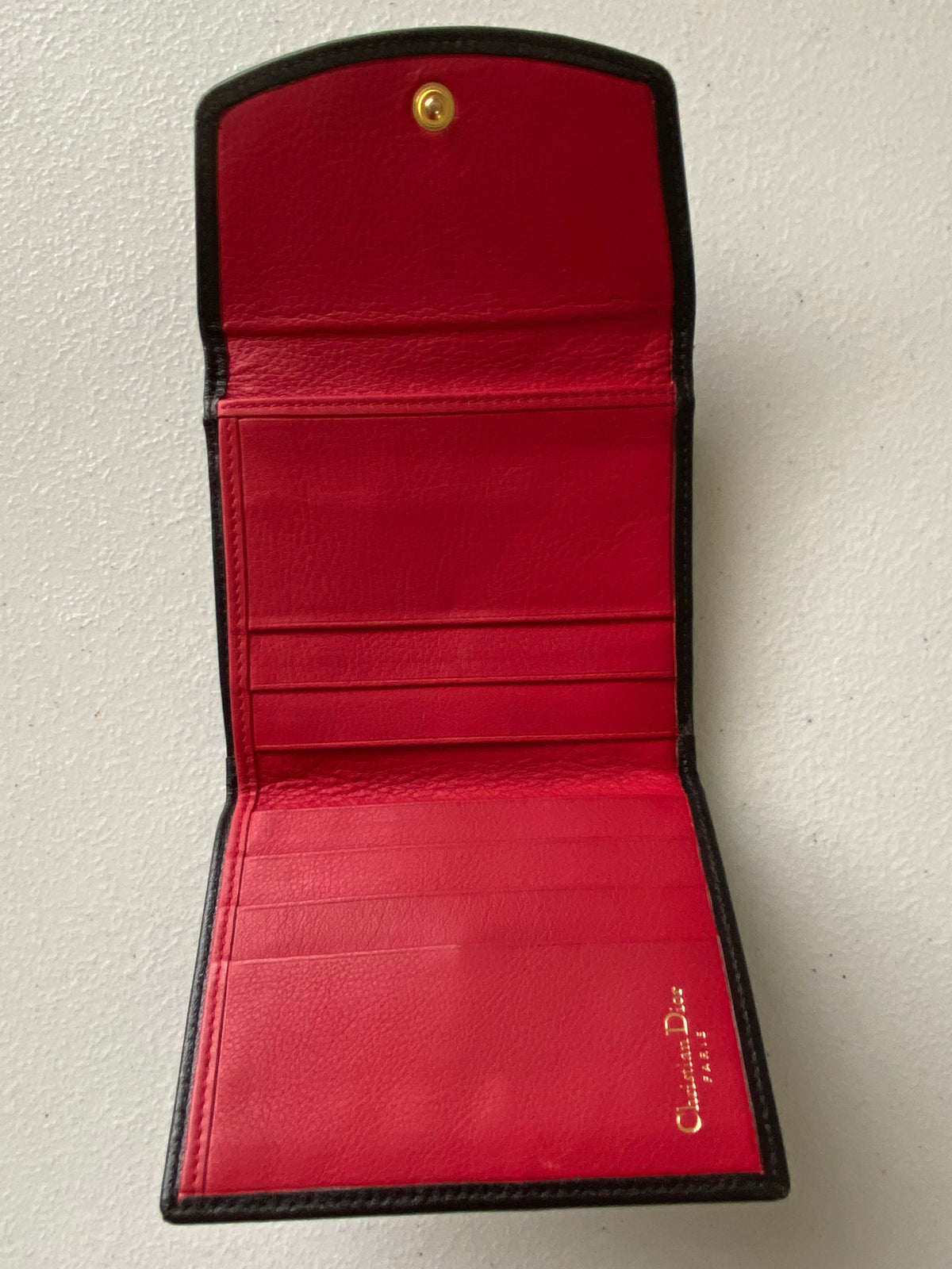 Dior CD logo black leather wallet Authentic with COA 4.4x3.7