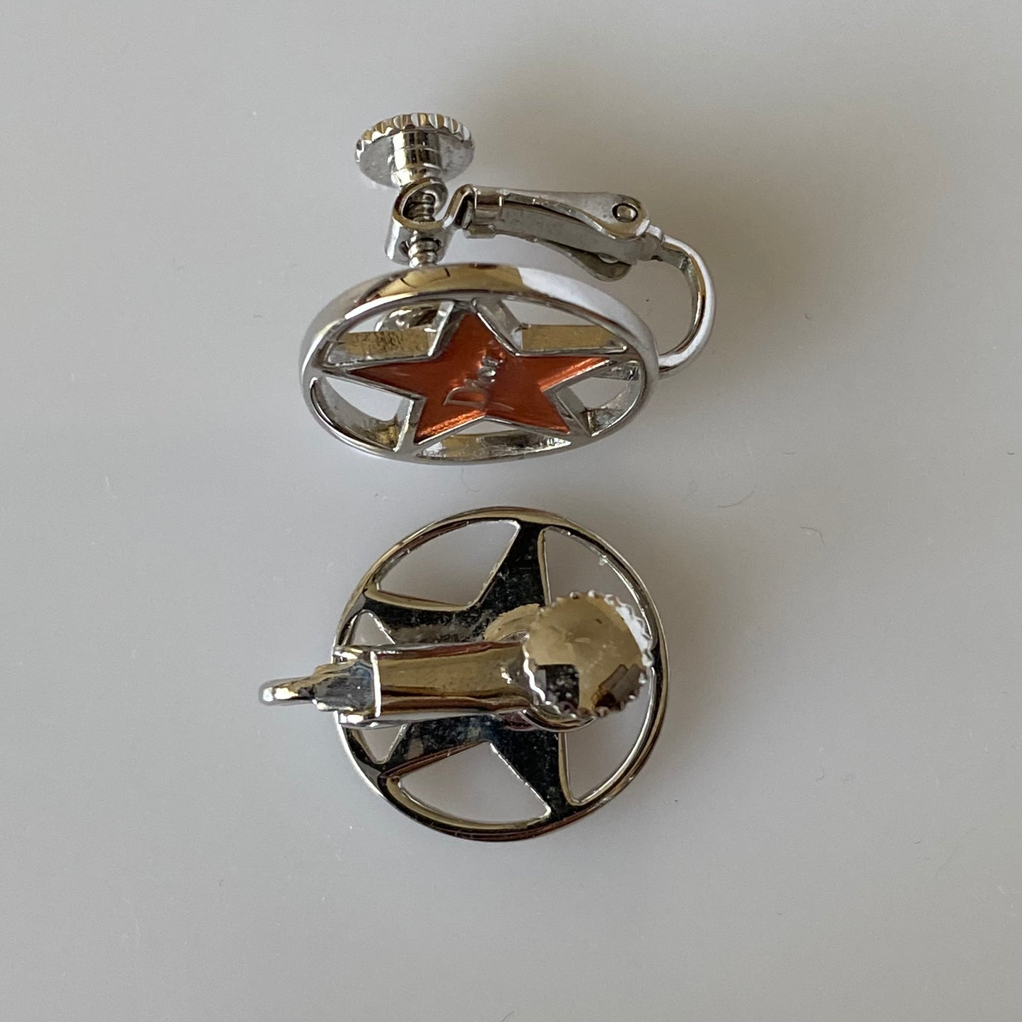Dior logo star clip on Earring Authentic with coa 1.6cm or 0.63 inch diameter