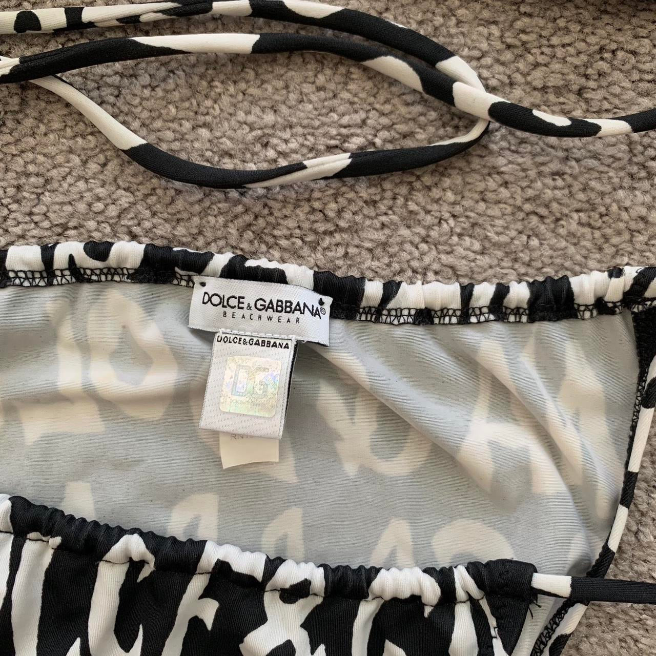 Autentic Dolce & Gabbana first line Women’s logo black white bikini set size M