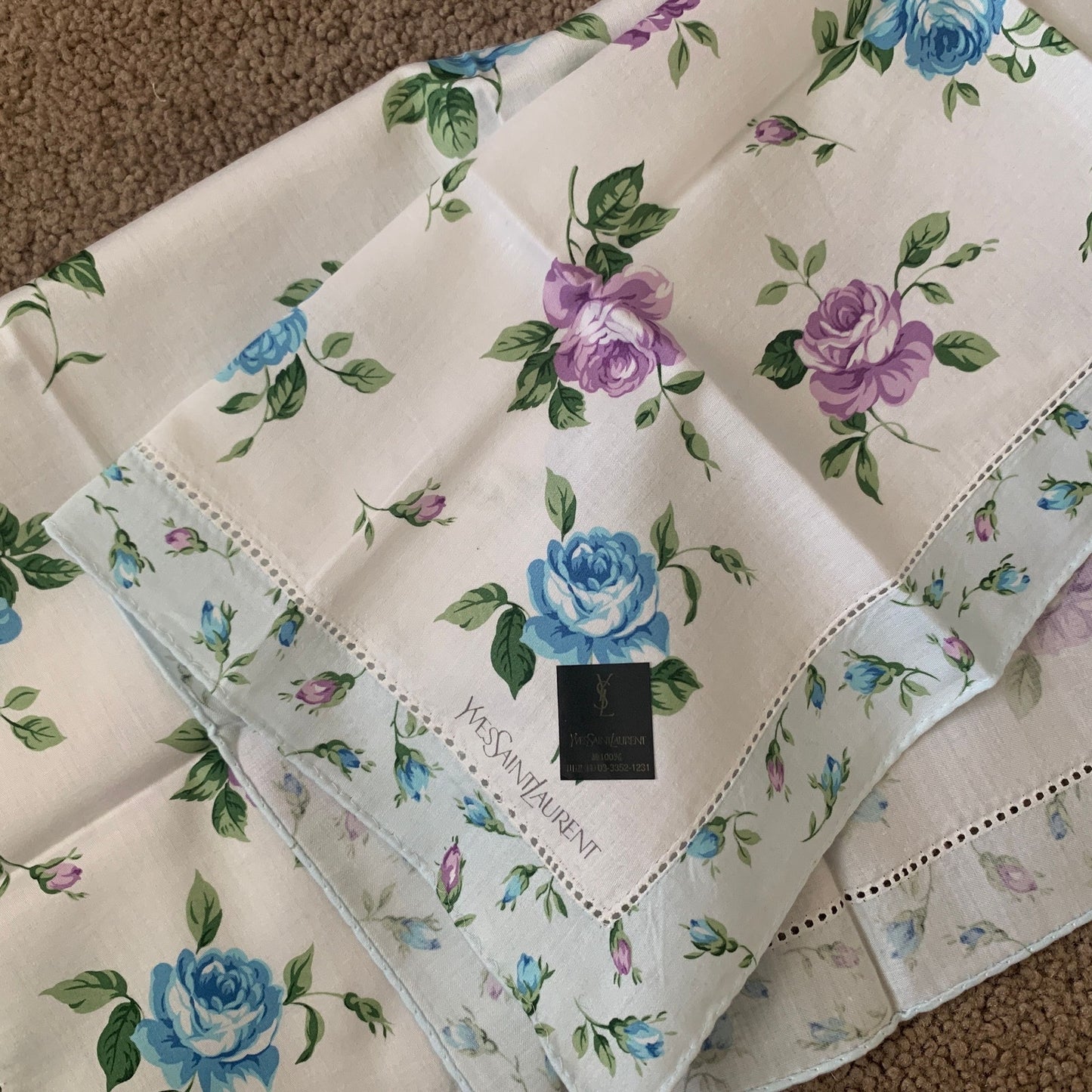 Y1002 YSL new unused cotton handkerchief scarf foulard