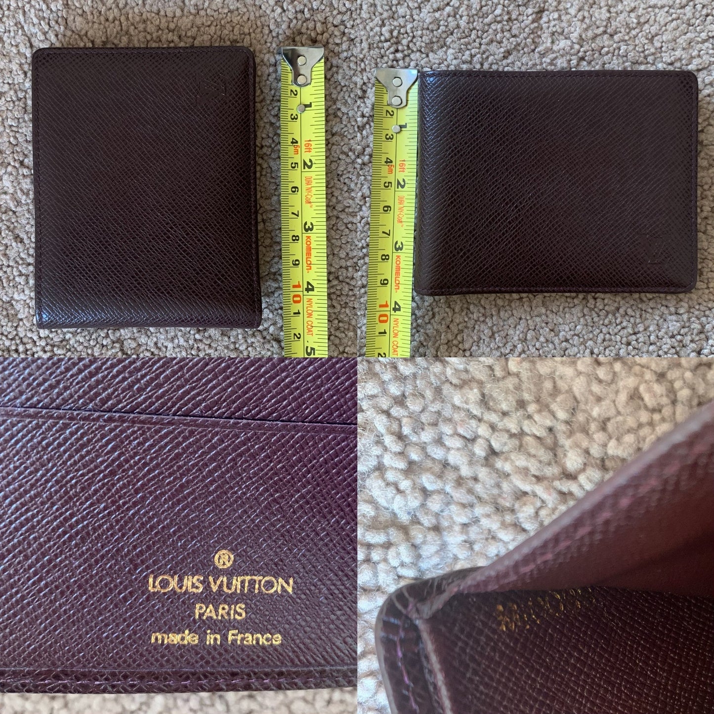 LV1017 Louis Vuitton men's bifold taiga brown leather wallet
