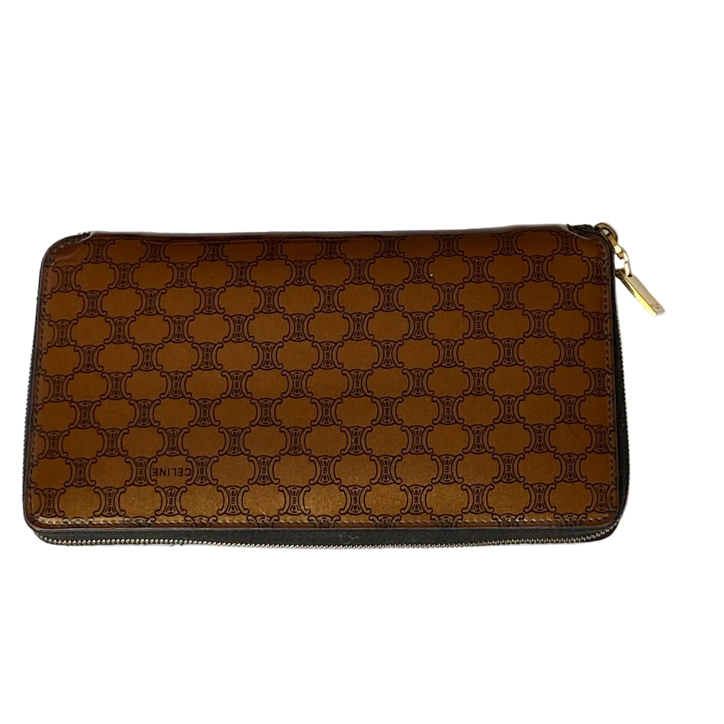 Celine macadam brown zip around long wallet authentic with COA