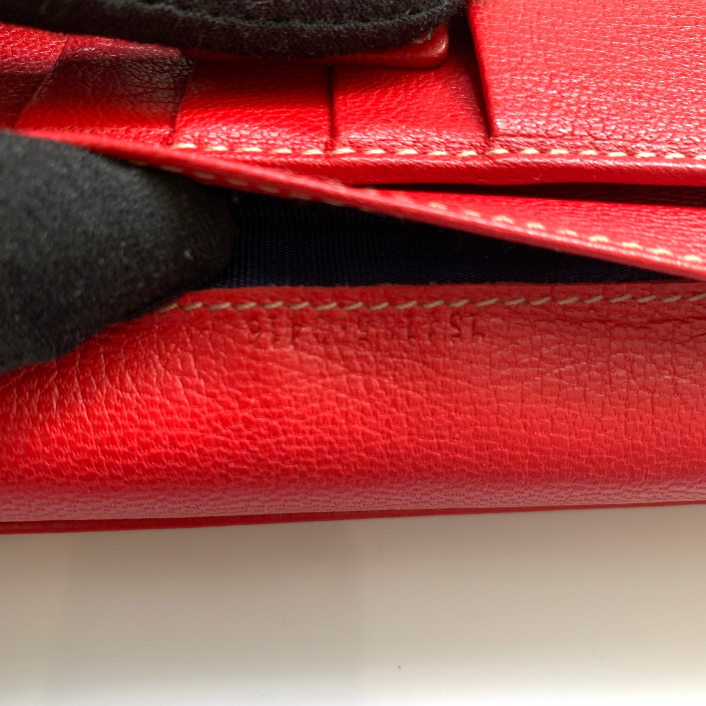 Gucci women’s sherry line long red leather wallet authentic with COA