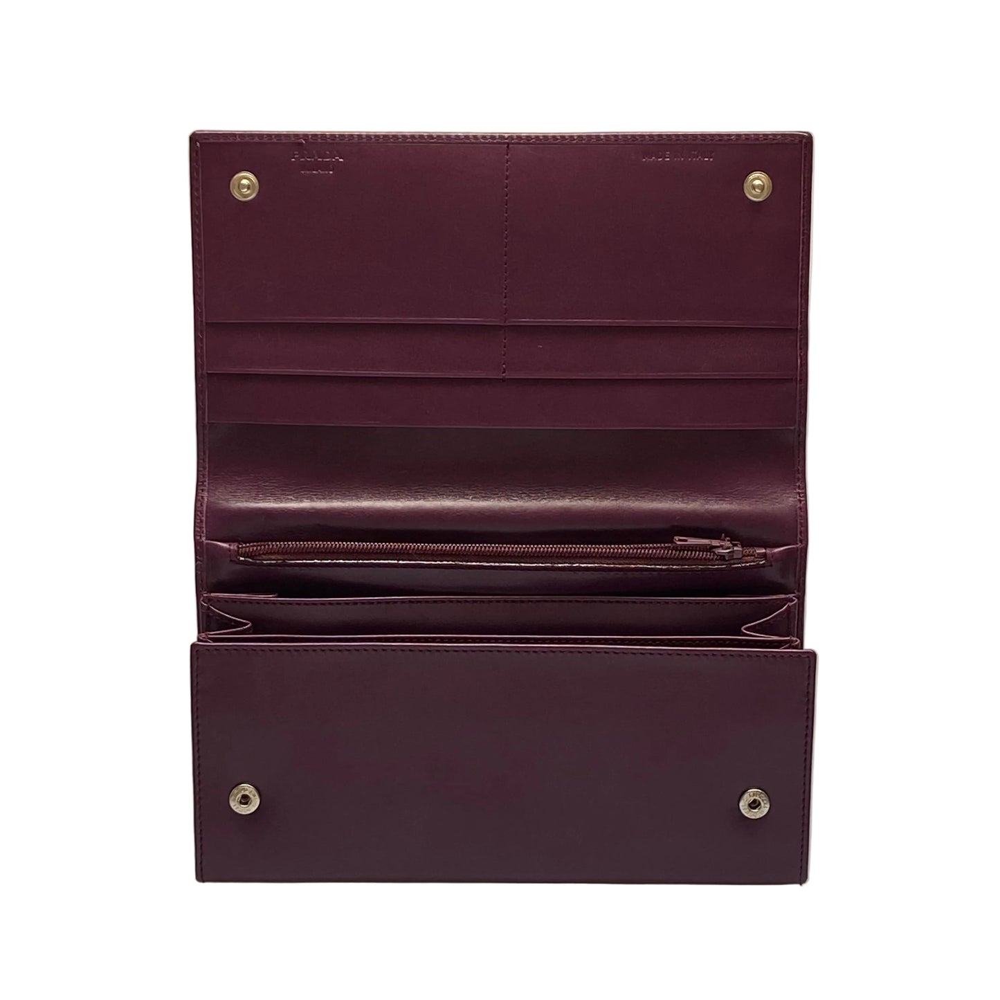 PRADA triangle logo purple leather wallet authentic with coa box card 7.2x4.2
