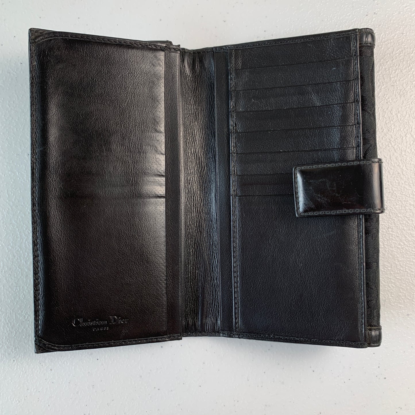 Christian Dior trotter black long wallet Authentic with COA