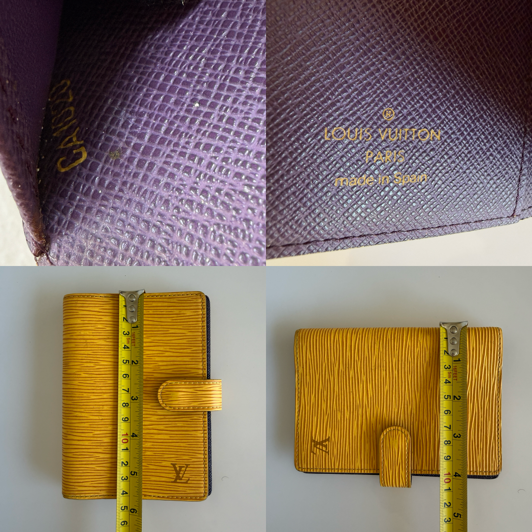 Louis Vuitton Epi leather yellow agenda planner unisex PM authentic with COA CA