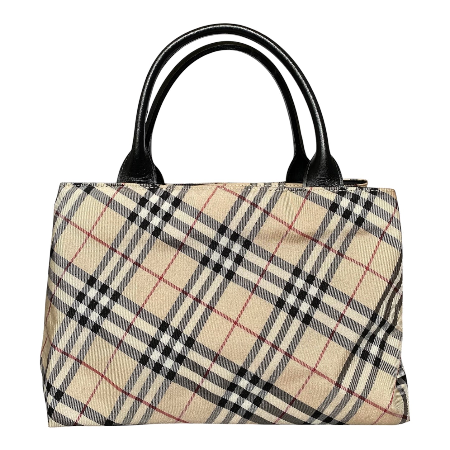 Burberry nova check black leather handbag Authentic with COA