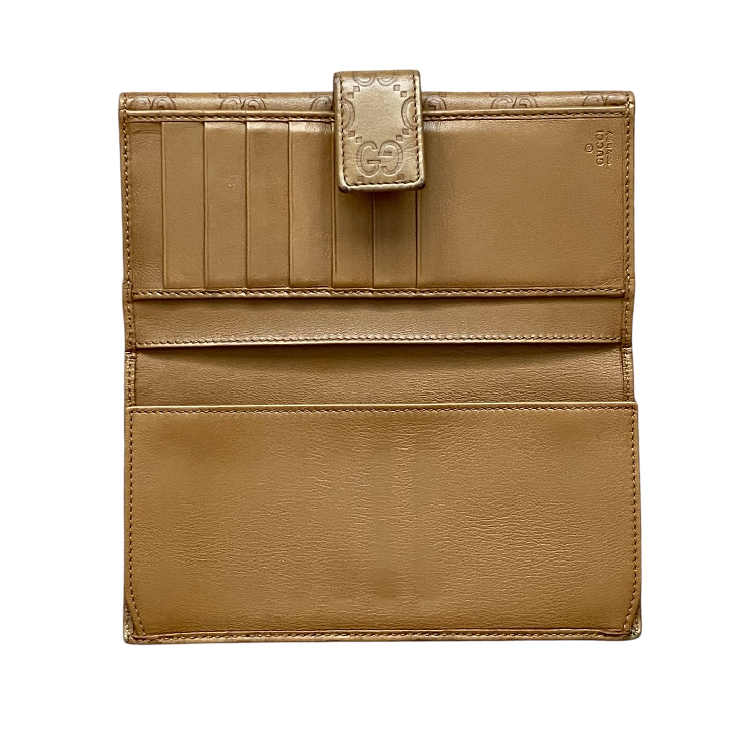 Gucci monogram beige leather long wallet authentic with coa box