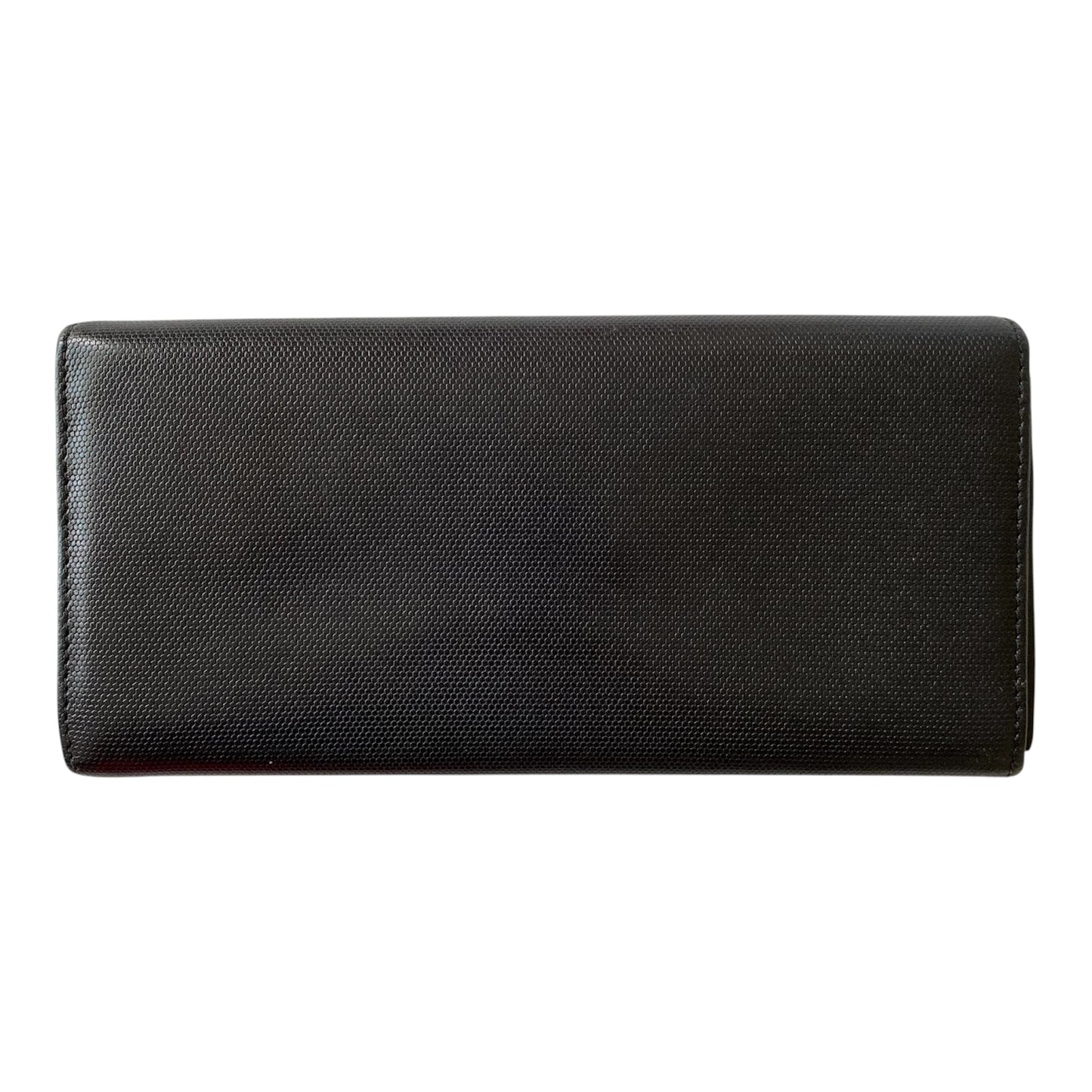 FENDI gold logo black Leather long wallet Authentic with COA
