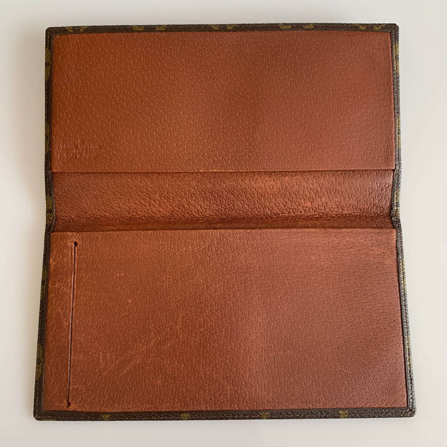 Louis Vuitton monogram check book passport holder 824 leather authentic with COA