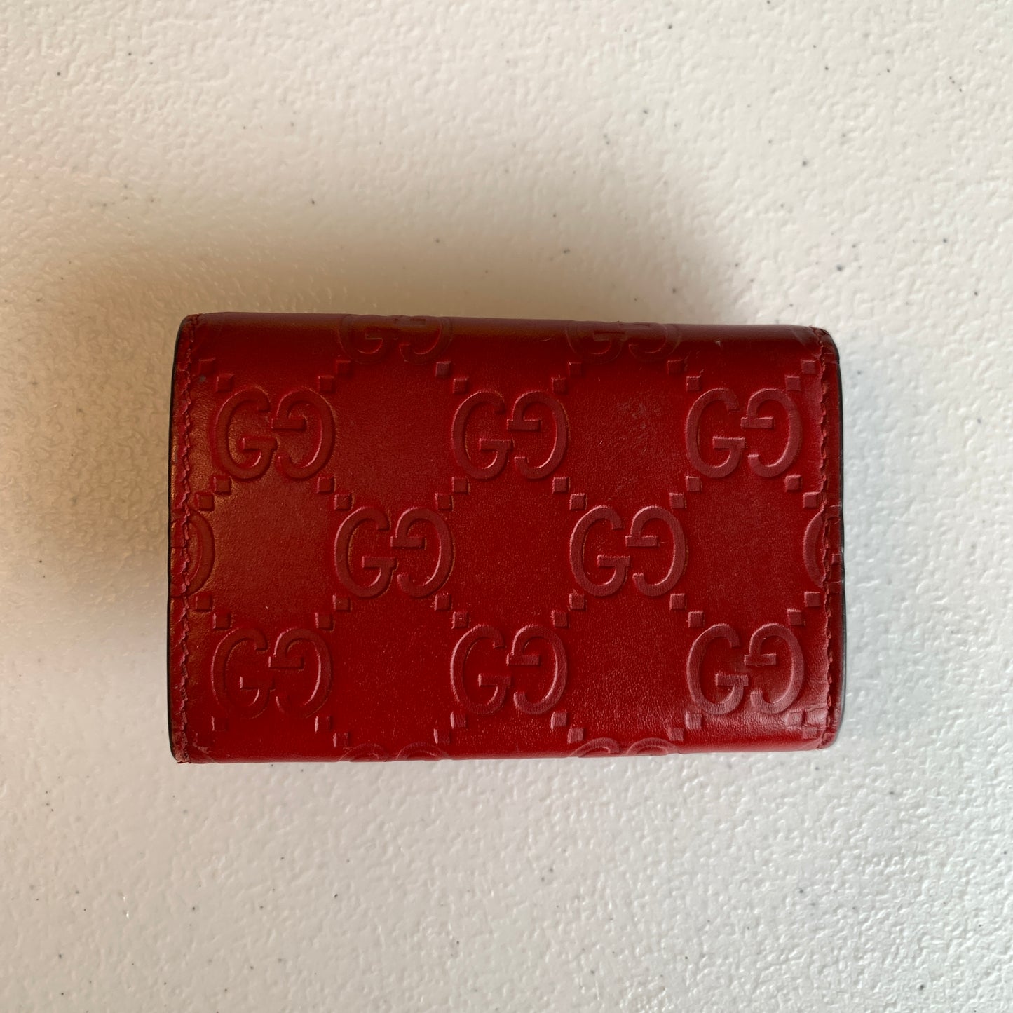 Gucci red guccissima keyholder authentic with COA box