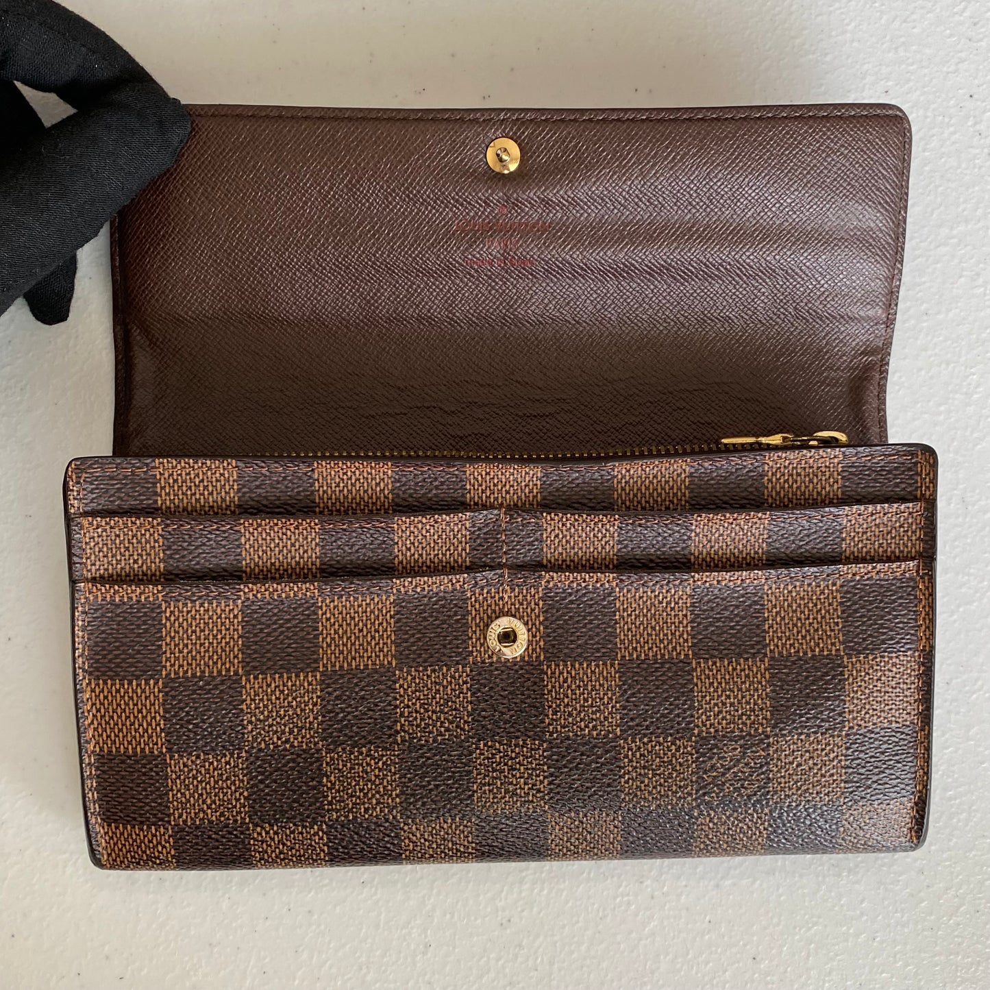 Louis Vuitton damier long wallet ca3181 authentic with coa