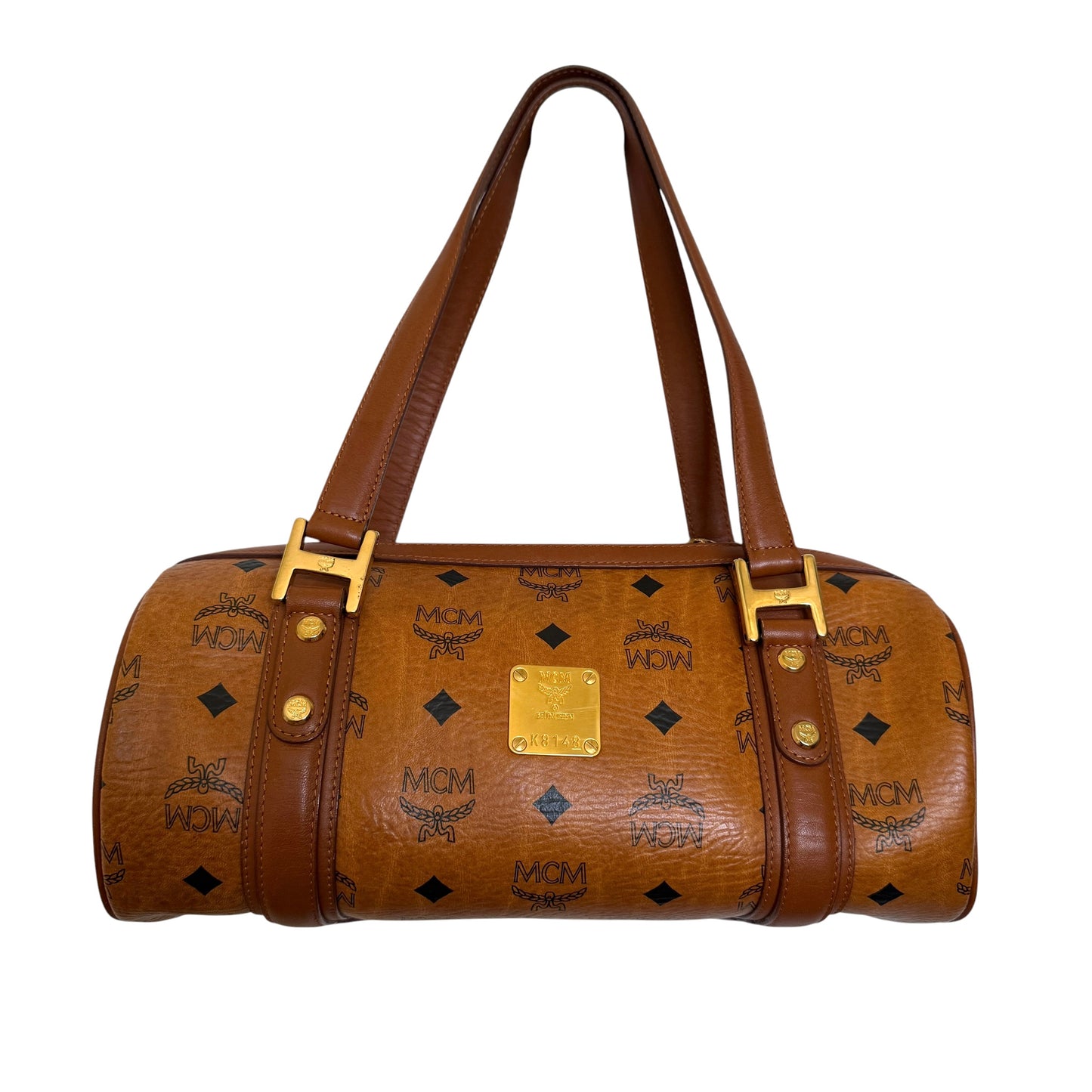 MCM cognac papillon shoulder bag authentic with COA 12x5.5x5