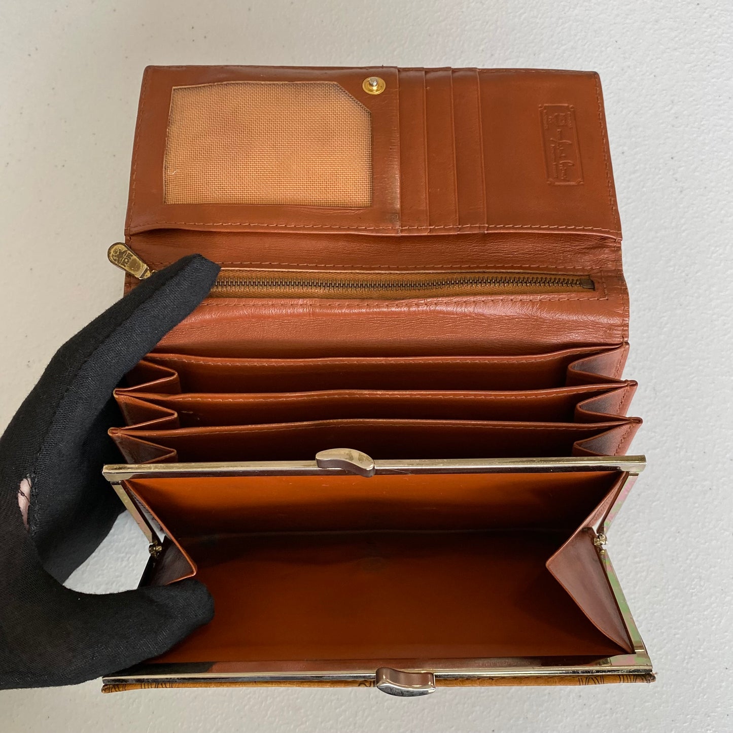 MCM visetos cognac wallet authentic with coa