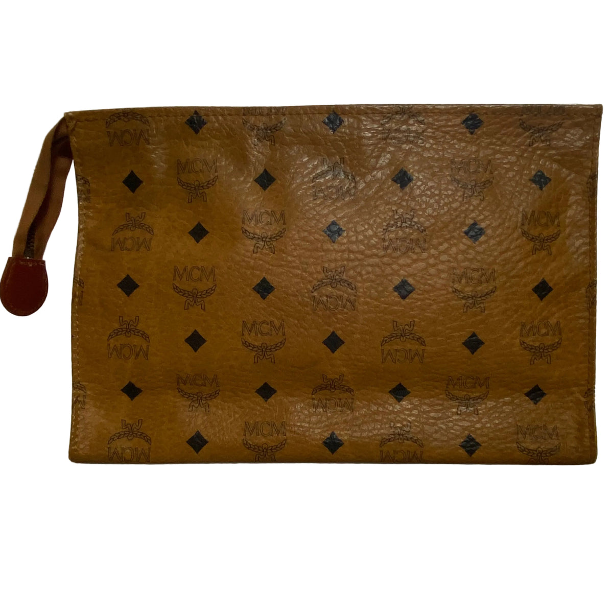 MCM cognac toiletry clutch bag Authentic with COA 11.2x8x3.1
