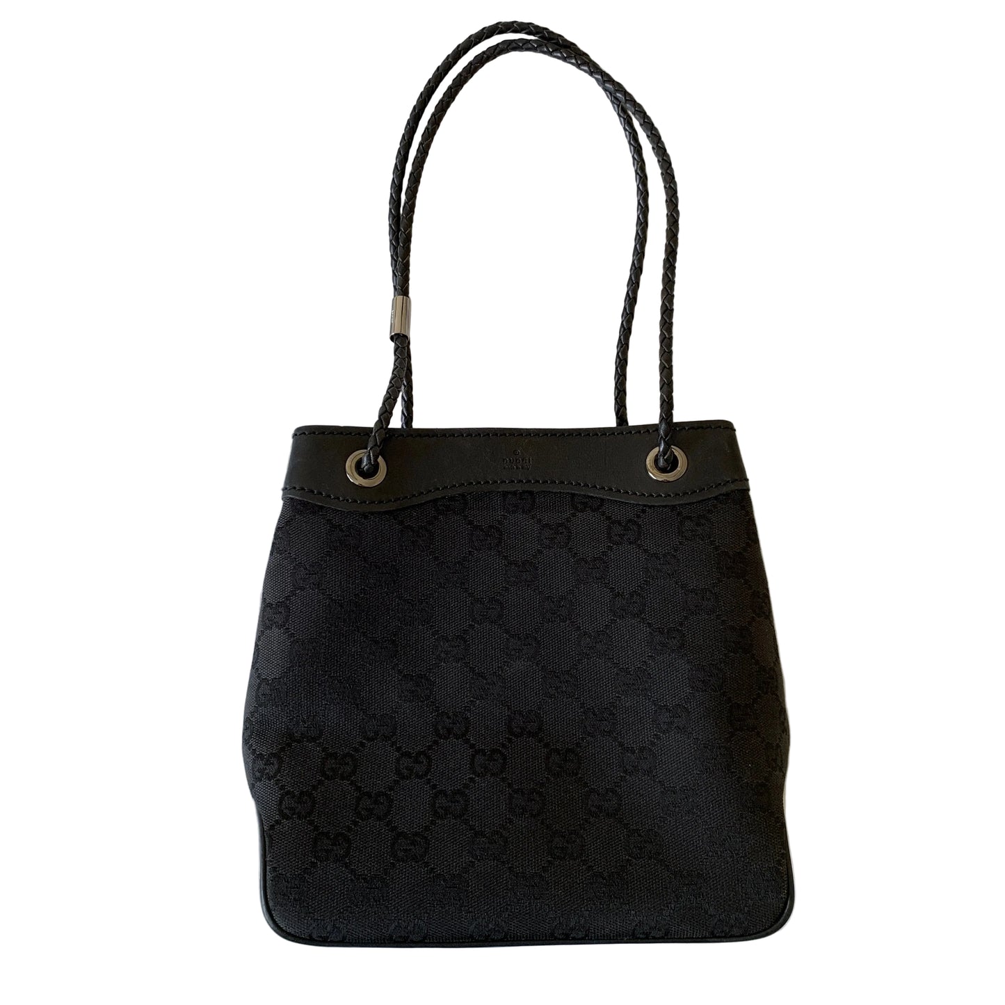 Gucci black GG monogram shoulder bag authentic with COA