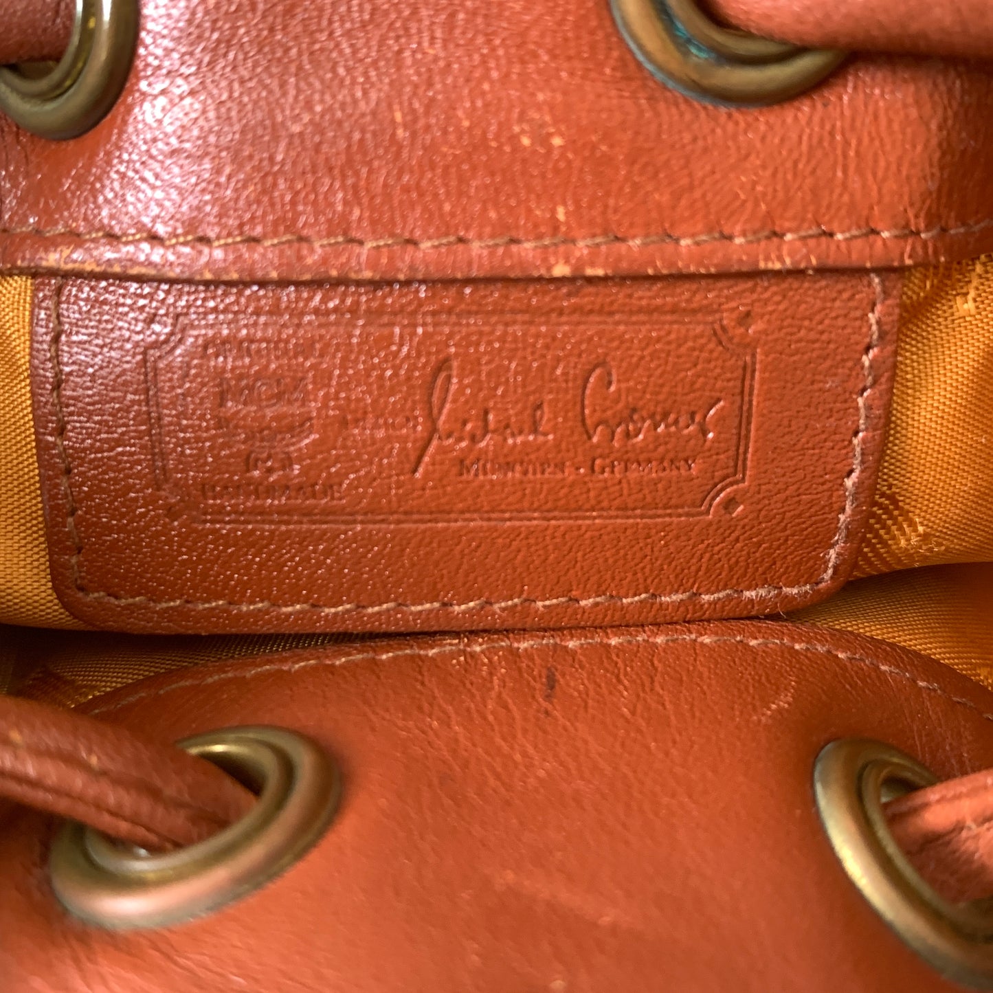 MCM cognac visetos bucket bag Authentic with COA