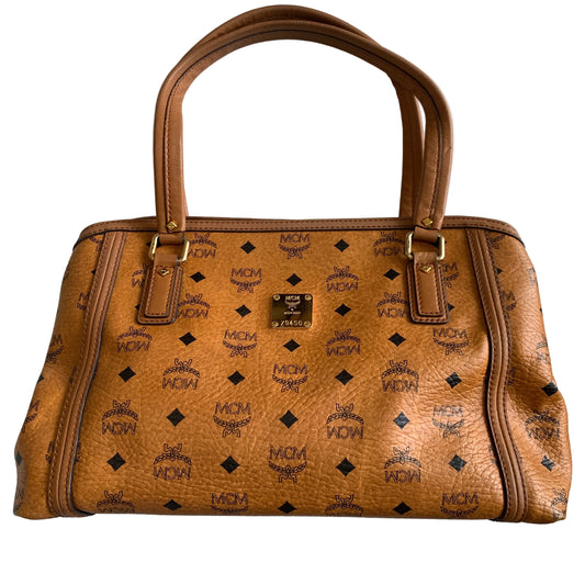MCM cognac visetos shoulder bag Authentic with COA