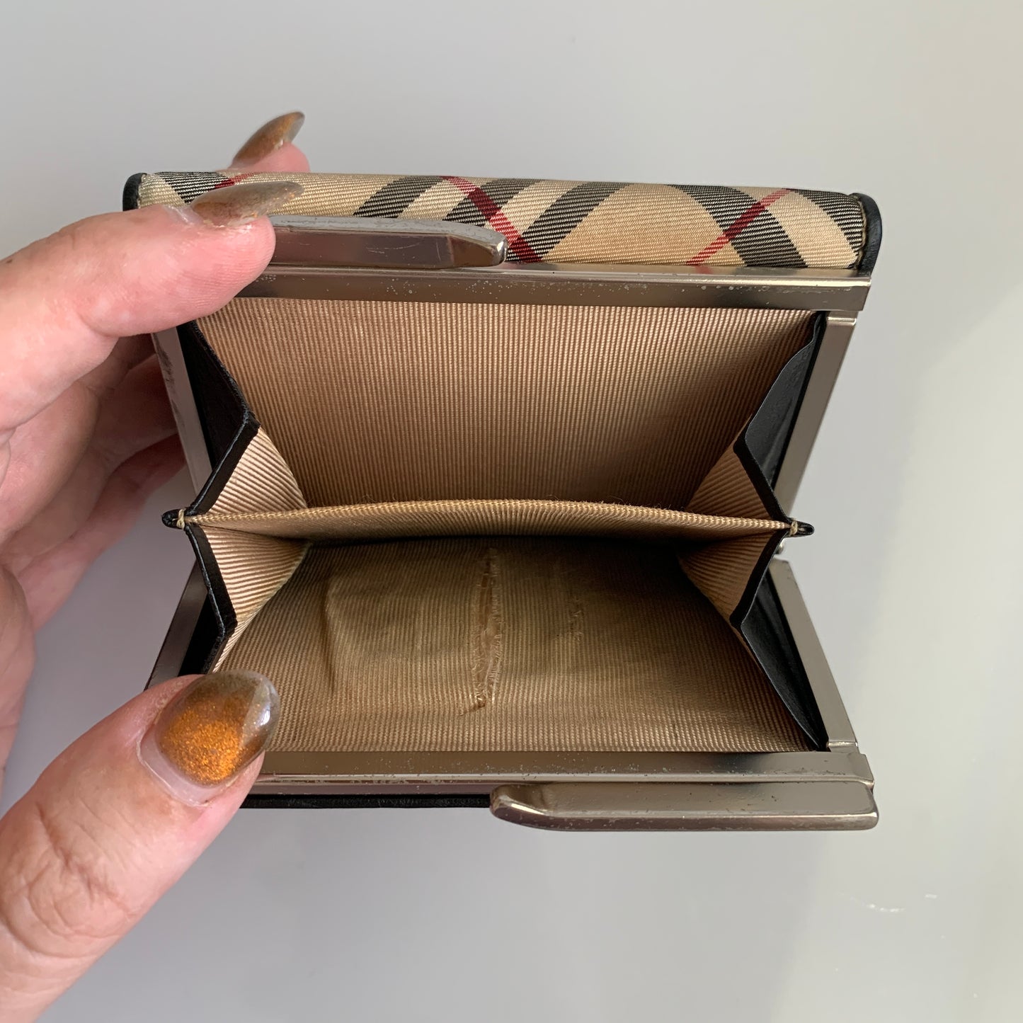 Burberry classic check compact wallet authentic with COA 4.5x3.2