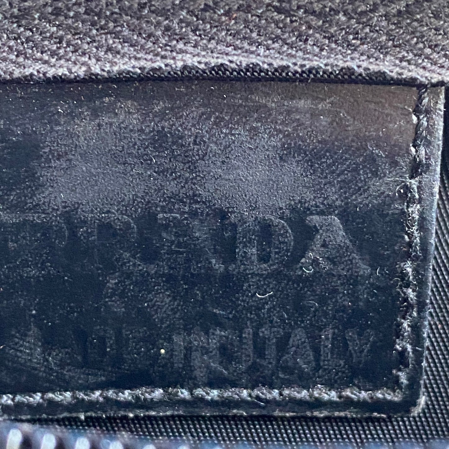 Prada triangle logo black nylon pouch bag authentic with coa