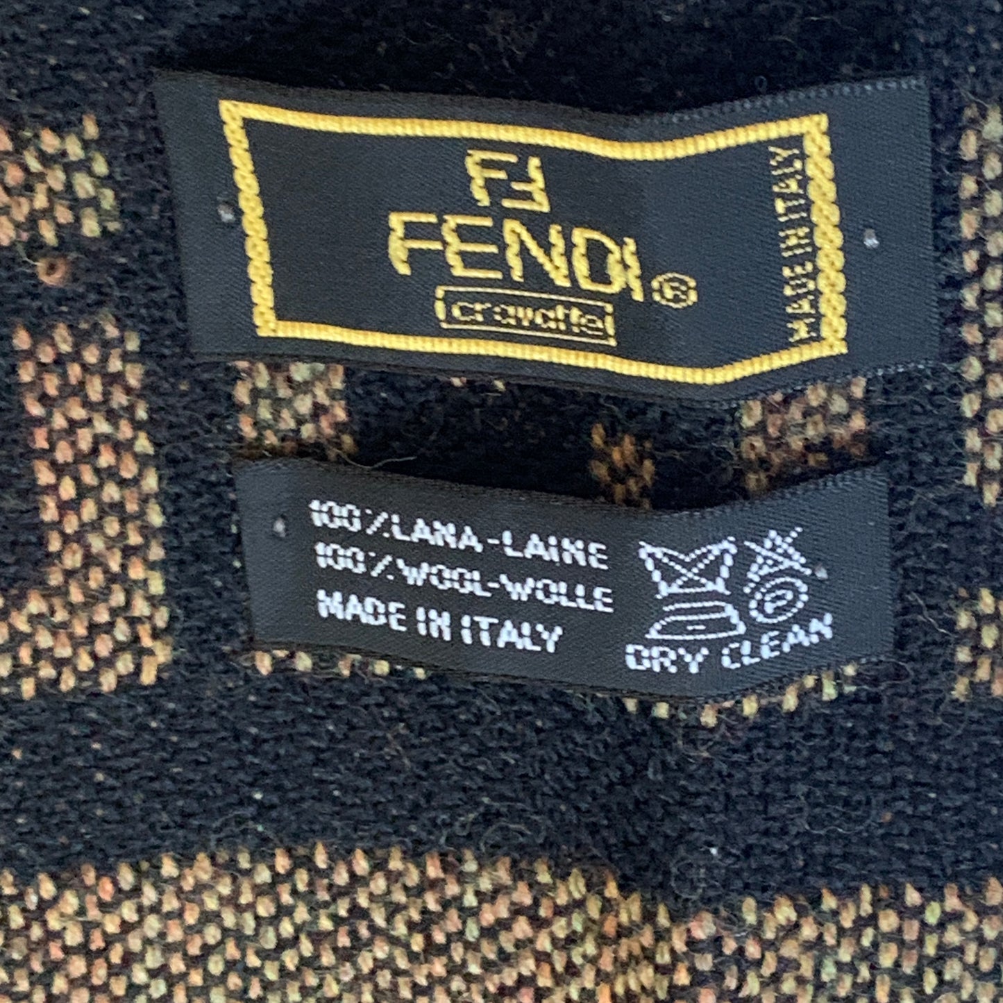 Fendi FF vintage wool unisex scarf authentic with COA
