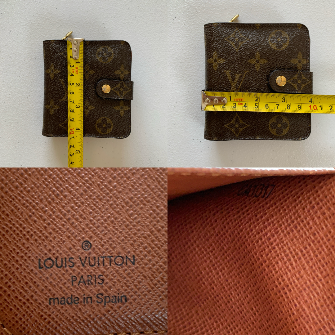 Louis Vuitton monogram compact wallet ca1017 authentic with COA