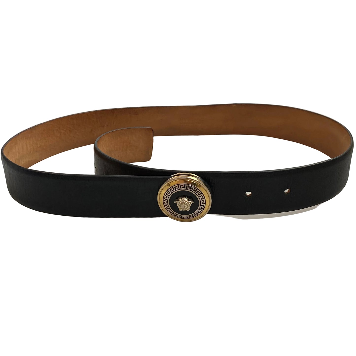 Versace unisex Medusa logo black leather belt authentic with coa size 85 cm 34 inch