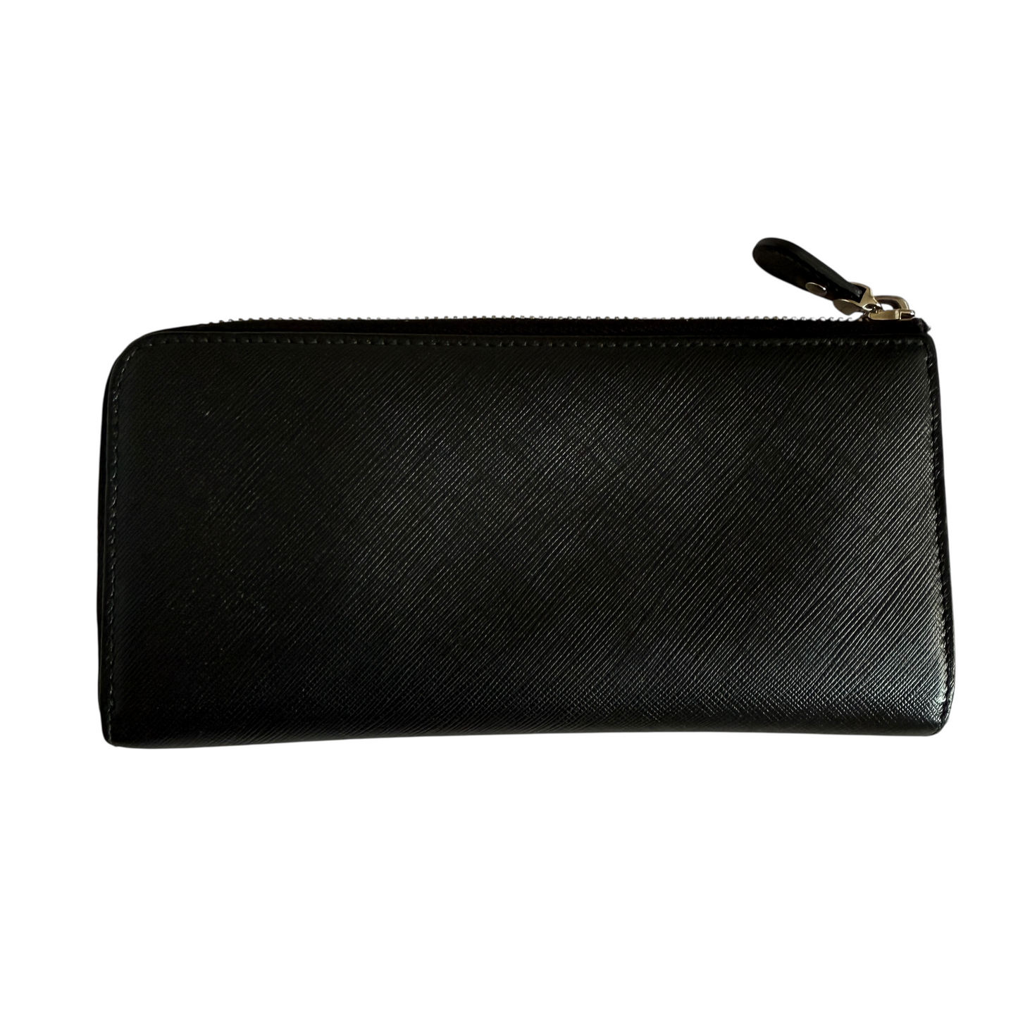 Salvatore Ferragamo Gancini black leather long zip around wallet authentic with COA